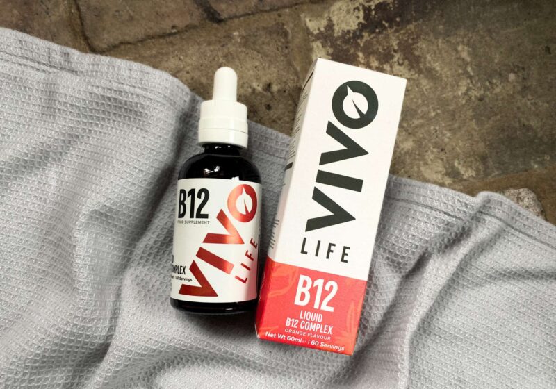 A bottle of liquid vegan vitamin B12 by Vivo Life