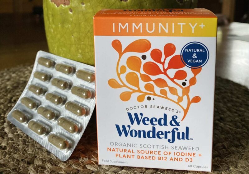 A box of vegan vitamin B12 supplement by Doctor Seaweed
