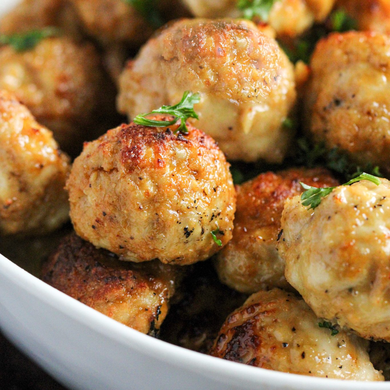 Whole30 Chicken Meatballs - Paleo, gluten-free, dairy-free, keto, with nut-free and egg-free options. Air fryer or oven, freezer friendly.