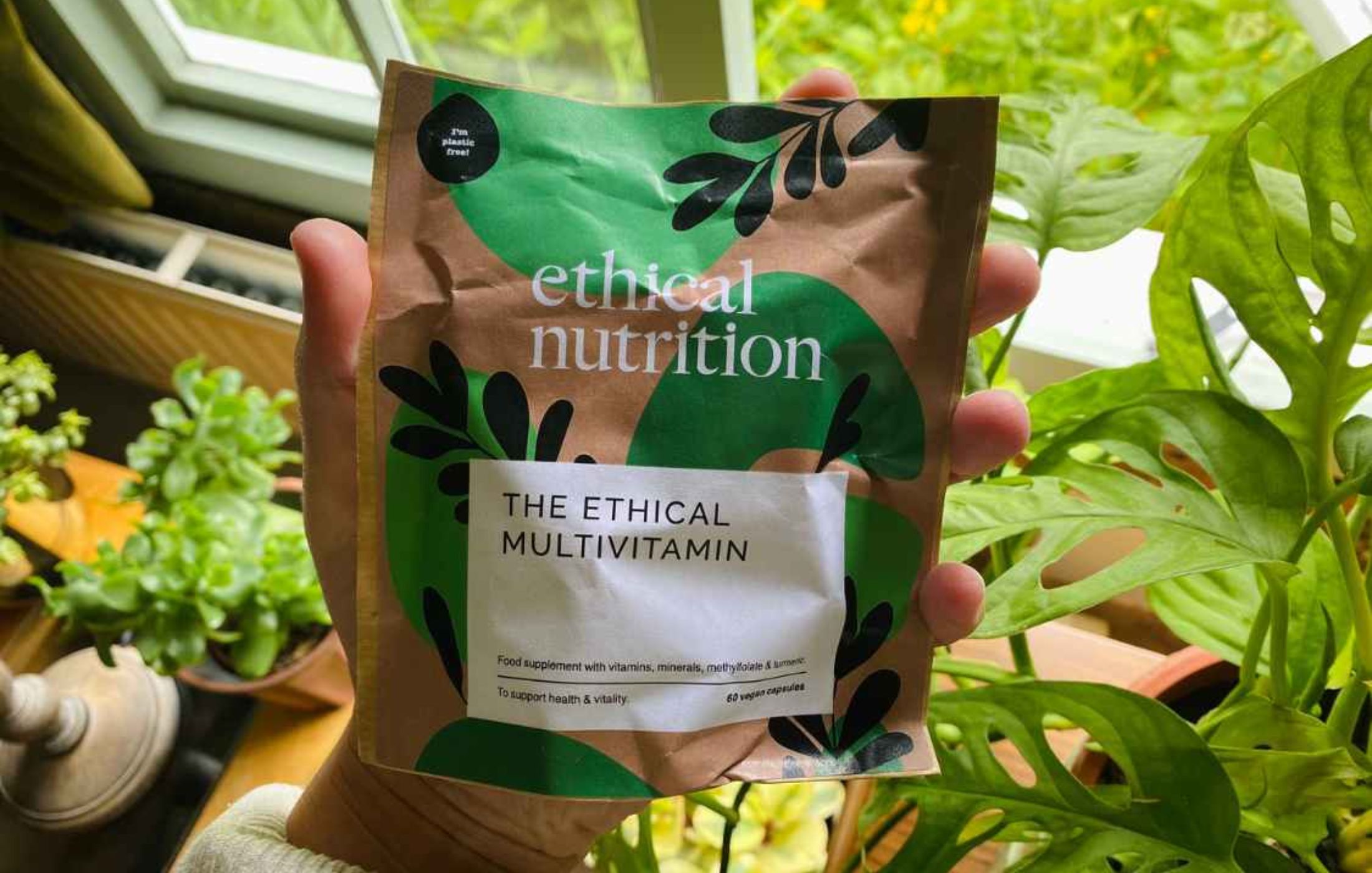 A pouch of vegan multivitamins from Ethical Nutrition that contain vegan iodine